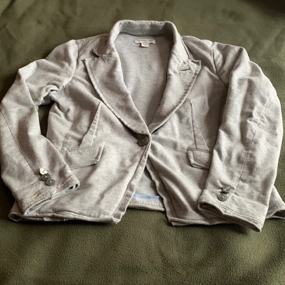 Coldwater Creek heather gray, long sleeve jacket. Size 8.